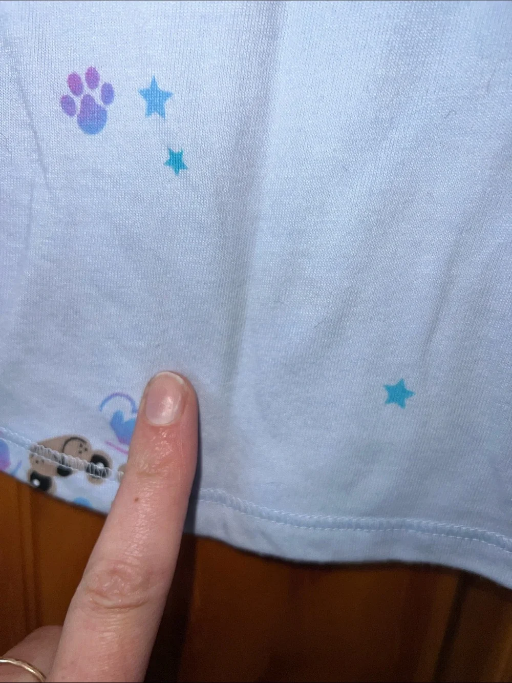 Justice Light Blue Long Sleeve Tee with Puppy and Wing Motif